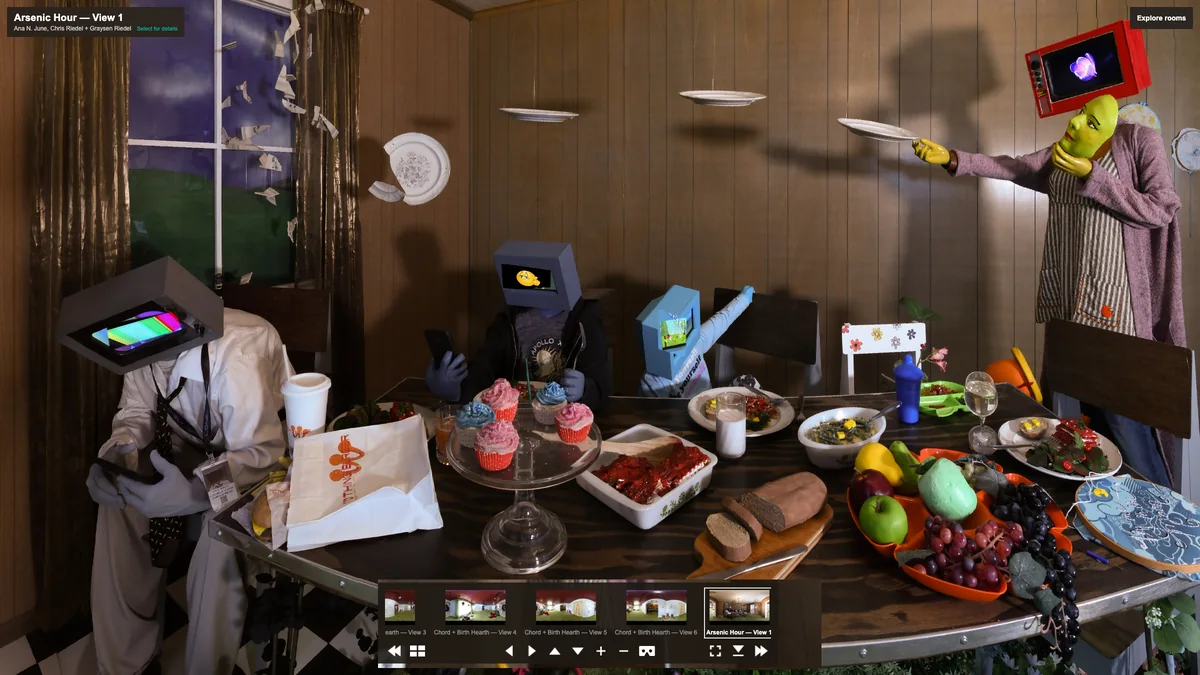 Arsenic Hour installation from Womanhouse 2022 in the Lumerse 360 virtual tour interface